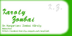 karoly zombai business card